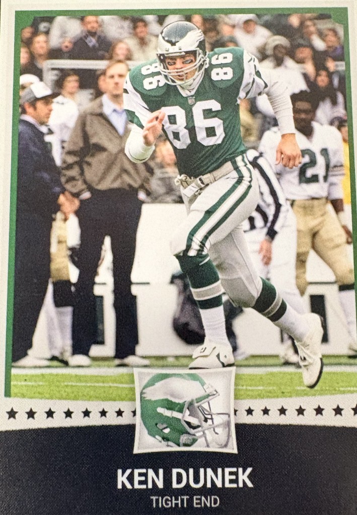 Ken Dunek — Philadelphia Eagles tight end trading card